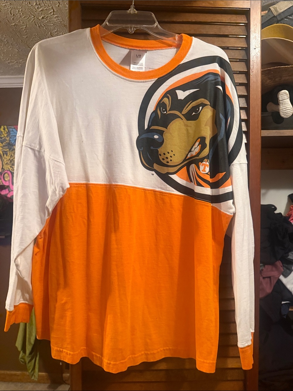 Knights Apparel Orange and White Long-Sleeve Graphic Jersey